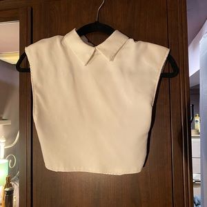 Collared white crop top